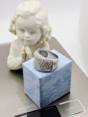 Sterling Sliver Ring Sw 925 CZ Ring Size 7.25 Weight 8g